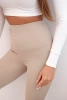 Legginsy damskie modelujące z wysokim stanem beżowe