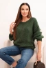 Women's sweater with thick knit and long sleeves, khaki