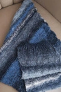 Damen Schal aus weicher und warmer Wolle in bunten Streifen KN19 jeansowy