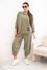 Cotton set sweatshirt + pants light khaki