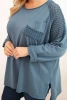 Plus Size women's cotton blouse with print denim