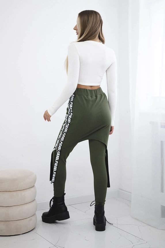 Pants/Suit with selfie lettering khaki