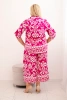 Plus size women's viscose set with geometric print fuchsia