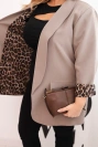 Dámska bunda Plus Size s podšívkou v leopardím vzore fango