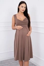 Kleid mit breiten Trägern cappuccino