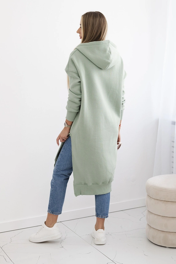Warm-up Sweatshirt mit Seitenschlitzen Dunkles Mint