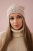 Cap with fleece Marta K231 light beige