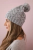 Cap with fleece Waleria K307 light gray