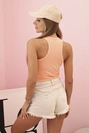 Women's cotton boxer top with wide straps salmon