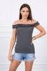 Off-the-shoulder blouse with frills graphite