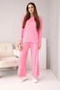 Damen-Set aus Viskose mit lockerer Bluse und Hose hellrosa