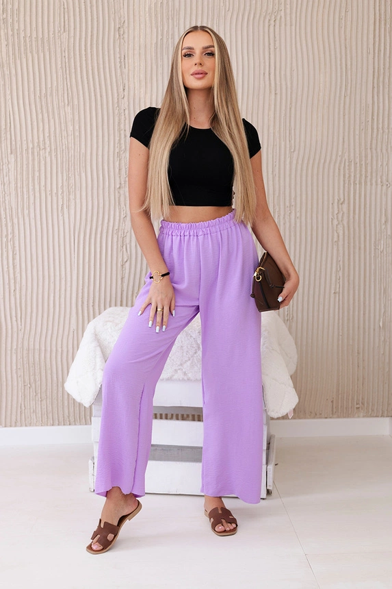 Hose mit weitem Bein violett