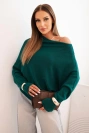 Women's asymmetrical batwing viscose sweater light sea green