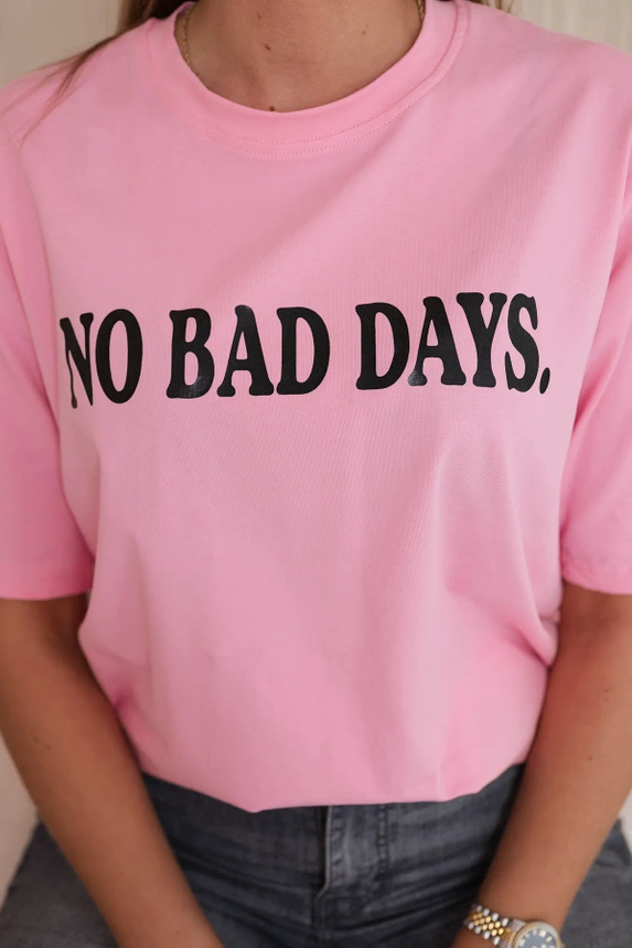 Cotton blouse No Bad Days light pink