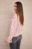 Sweater high neck with diamond pattern powder pink