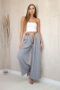 Wide-leg belted trousers dark gray