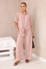 Set of blouses with pants dark powder pink