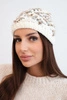 Women's wool winter hat with decorative crystals K399 black