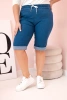 Damen-Shorts aus Baumwolle in Plus Size mit Bindeband denim
