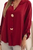 Women's shirt with viscose, decorative buttons and collar burgundy