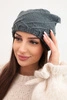 Women's winter hat with decorative weave and classic style K372 dark gray