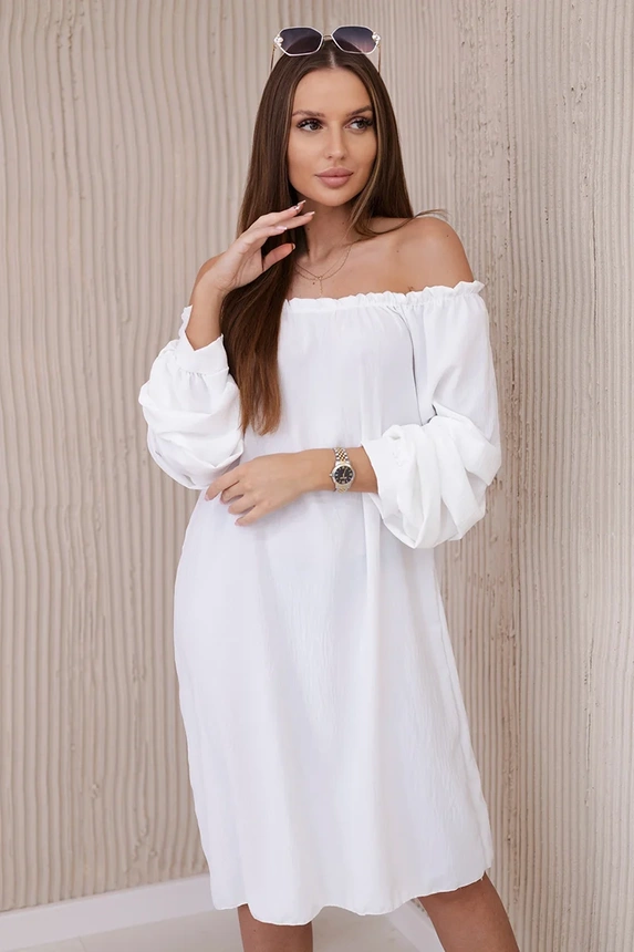 Spanish dress with decorative sleeves ecru