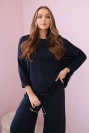 Cotton sweatshirt pants set navy blue