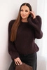 Women's mohair sweater with puff sleeves brown