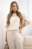 Buttery fabric set sweatshirt + pants light beige