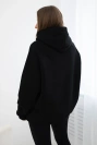 Insulated cotton sweatshirt with a hood Love black