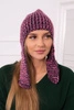 Women's long eared cap Jana K314 purple+navy blue