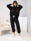 Women's cotton set with sweatshirt and jogger pants black
