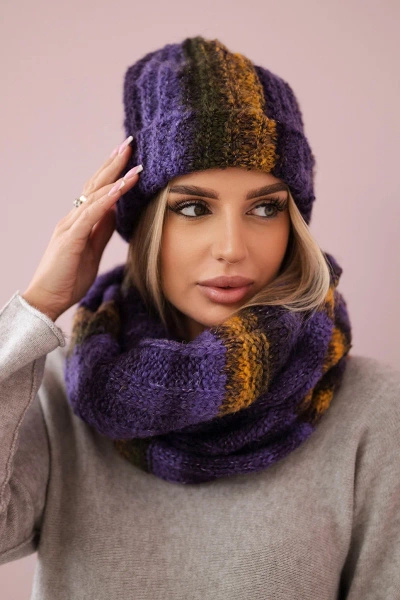 Damen-Mohair-Set K208 lila+blau