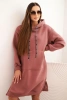Women's cotton dress with a hood insulated dark pink