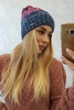 Fleecová čepice Dolores K303 denim+růžová+tmavě fialová