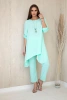 Set of blouse + pants with pendant light mint