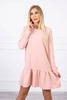 Платье с воланом розовый порошок