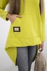 Sweatshirt with long back and hood kiwi
