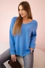 Pullover mit V-Ausschnitt Leichter Denim