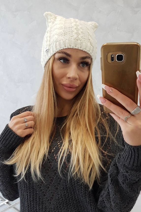 Čapica s fleece Rabbid K237 ecru