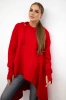 Bluse mit ausgestelltem Saum in Rot