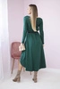 Dress with a decorative belt and an inscription dark green