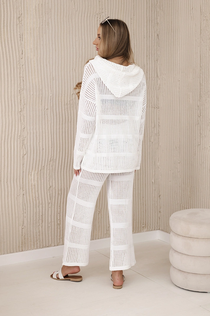 Openwork set Rayon white