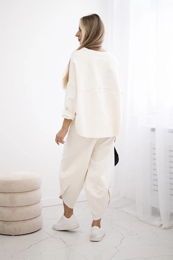 Set Punto Milano Winter sweatshirt + pants light beige