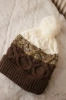 Cap with fleece Alice K248 cappuccino+ecru