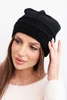 Women's winter hat made of wool with a woven pattern K428 black