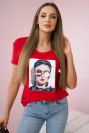 Bluse mit Frau Grafik rot