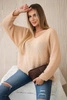 V-neck sweater dark beige