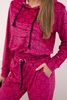 Women's velour set with print fuchsia