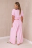 Two-piece set of trousers blouse light pink